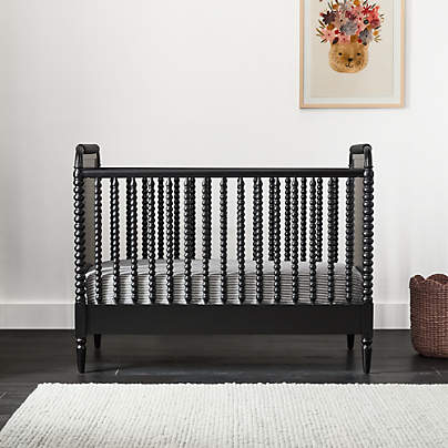 Jenny Lind Heirloom Black Wood Convertible Crib