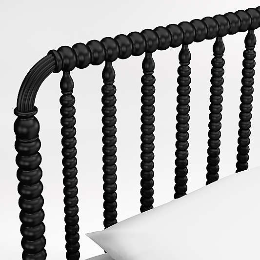 Jenny Lind Black Wood Spindle Kids Twin Storage Bed