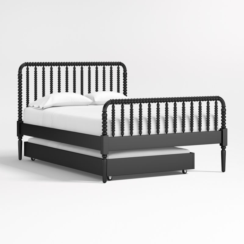 Jenny Lind Black Wood Spindle Kids Full Bed with Trundle - image 4 of 5