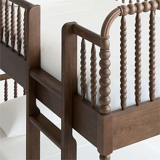 Jenny Lind Deep Brown Wood Spindle Kids Twin Bunk Bed