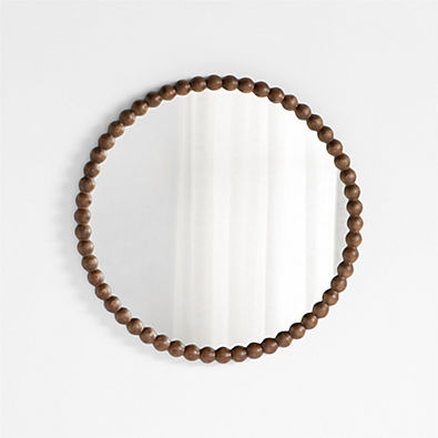 View Jenny Lind Deep Brown Wood Round Kids Wall Mirror details
