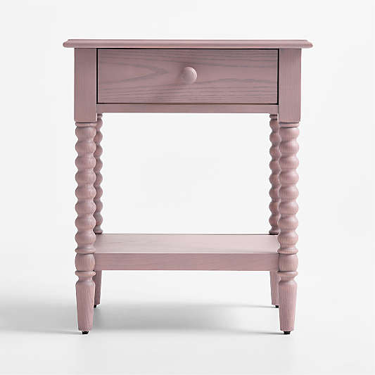 Jenny Lind 21" Dyed Lilac Rose Wood Kids Nightstand with Drawer
