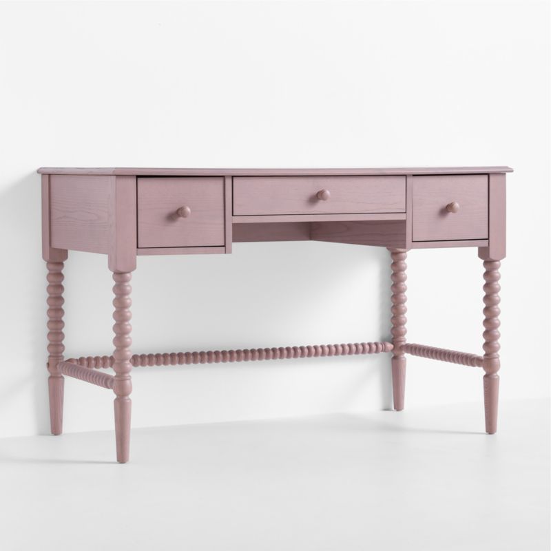 Jenny Lind Dyed Lilac Rose Wood Spindle 3-Drawer Kids Desk - image 2 of 9