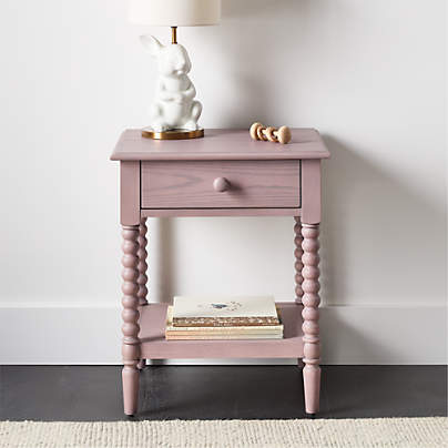 Jenny Lind 21" Dyed Lilac Rose Wood Kids Nightstand with Drawer
