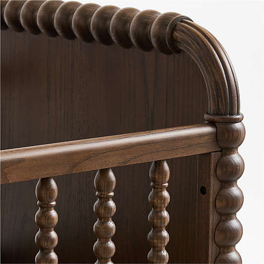 Jenny Lind Heirloom Deep Brown Wood Baby Bassinet with Mattress Pad