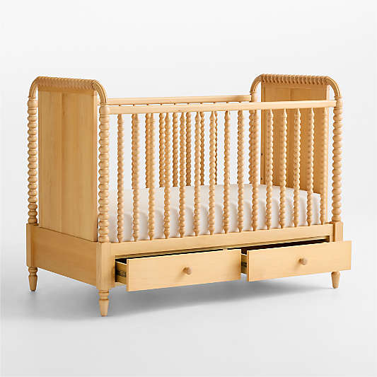 Jenny Lind Heirloom Maple Wood Convertible Storage Baby Crib