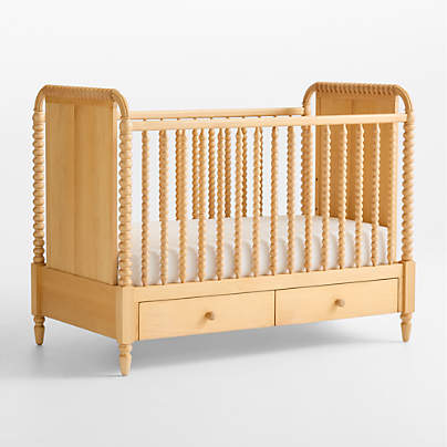 Jenny Lind Heirloom Maple Wood Convertible Storage Baby Crib