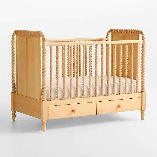 Jenny Lind Heirloom Maple Wood Convertible Storage Baby Crib