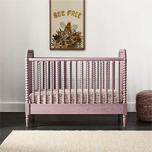 Jenny Lind Heirloom Dyed Lilac Rose Wood Convertible Baby Crib