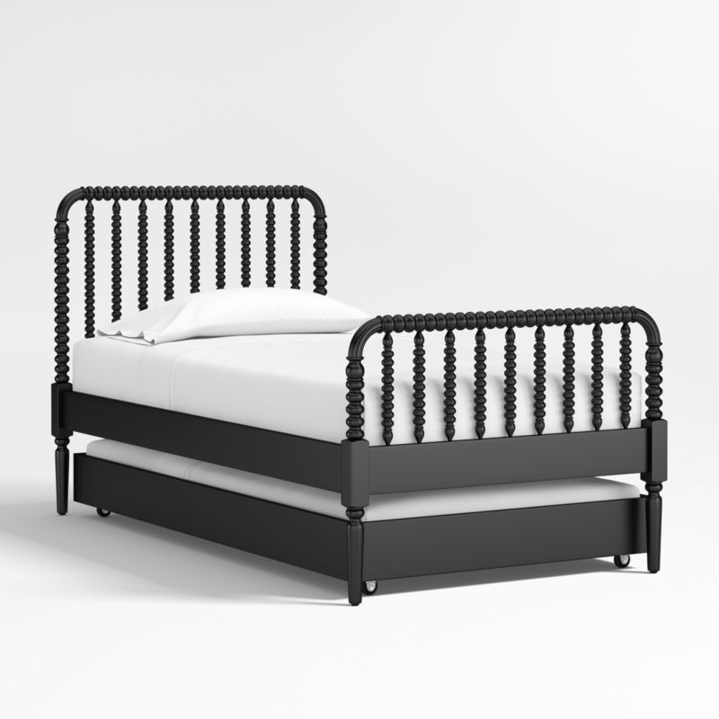 Jenny Lind Black Wood Kids Twin Trundle Bed - image 3 of 5