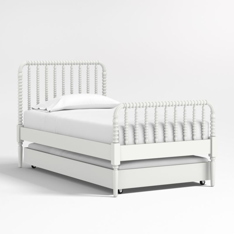 Jenny Lind White Wood Spindle Kids Twin Bed with Trundle - image 3 of 4