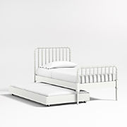 Jenny Lind Maple Wood Spindle Kids Twin Bed with Trundle