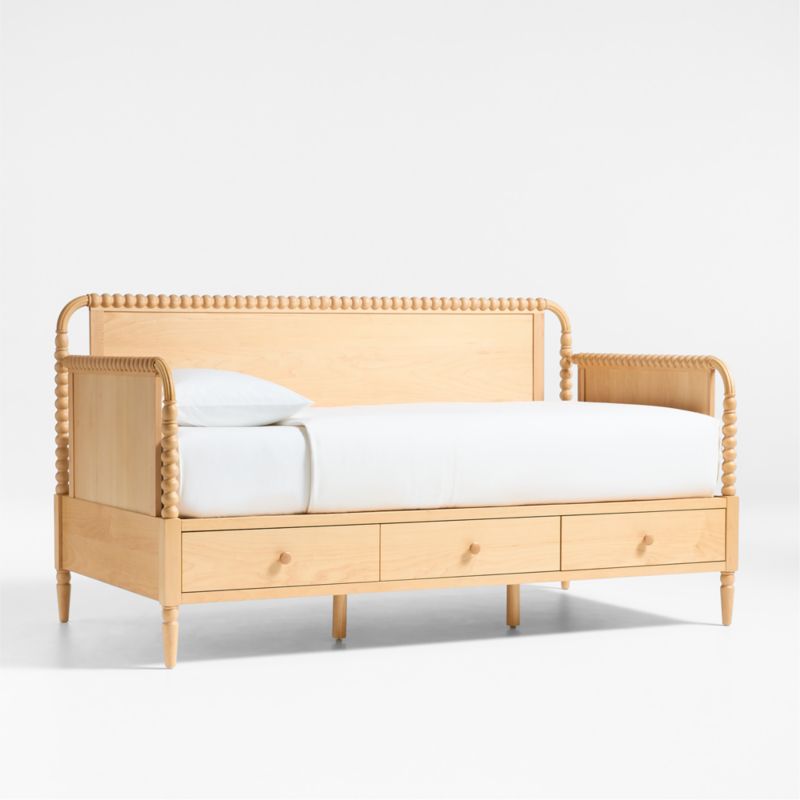 Jenny Lind Natural Maple Wood Spindle Kids Daybed With Storage - image 5 of 12