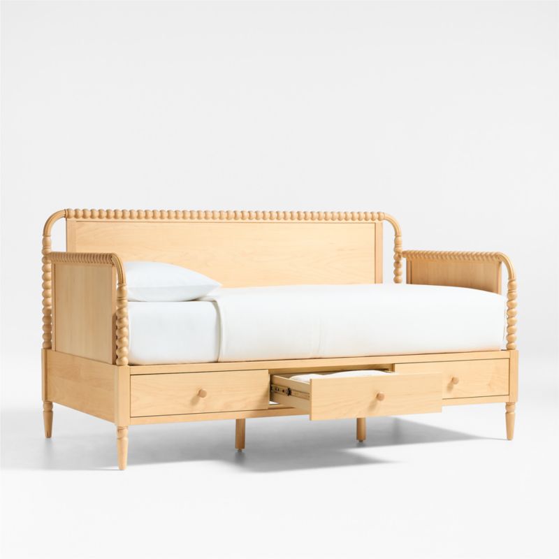 Jenny Lind Natural Maple Wood Spindle Kids Daybed With Storage - image 6 of 12