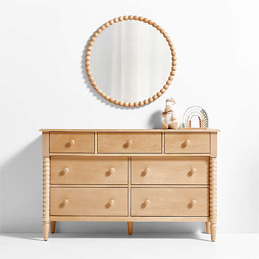 Jenny Lind Maple Wood 30" Round Kids Wall Mirror