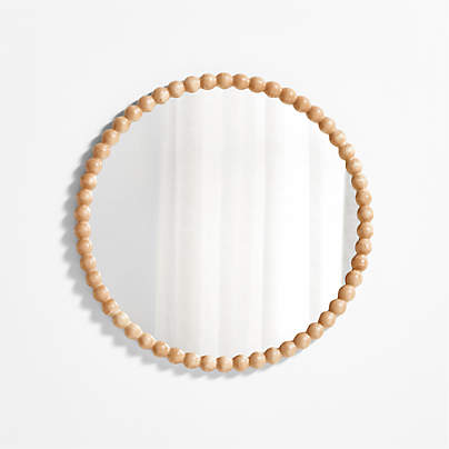 Jenny Lind Maple Wood Round Kids Wall Mirror