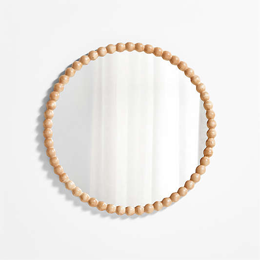 Jenny Lind Maple Wood 30" Round Kids Wall Mirror