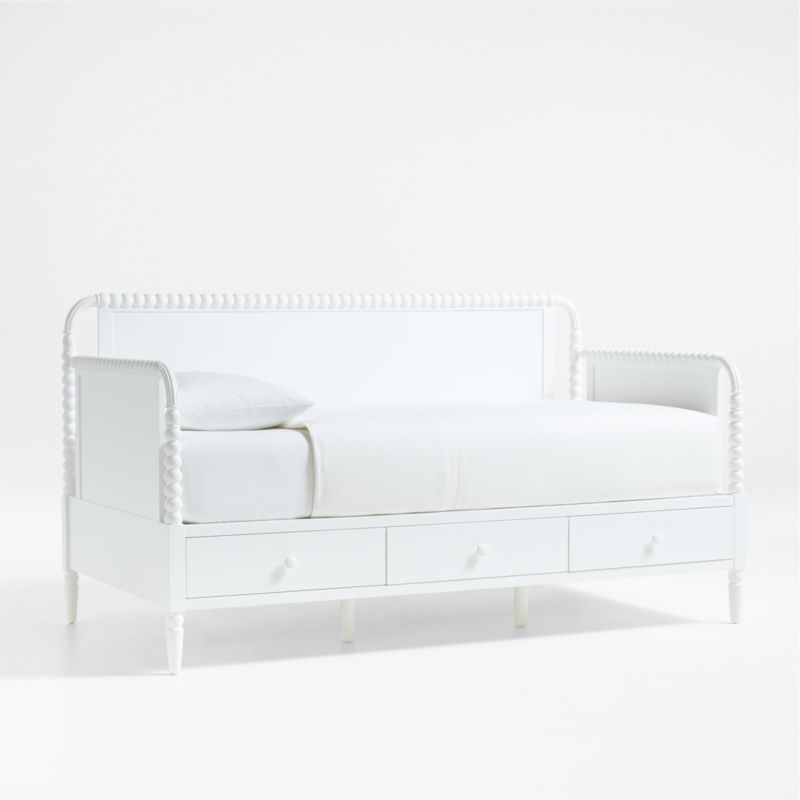 Jenny Lind White Wood Spindle Kids Daybed With Storage - image 2 of 9