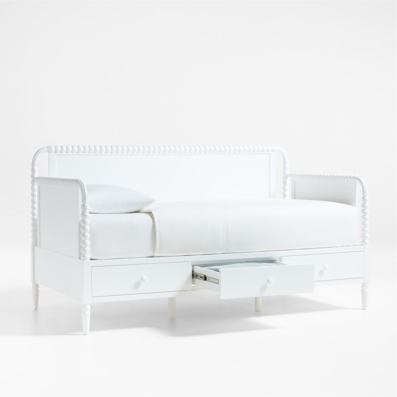 Jenny Lind White Wood Spindle Kids Daybed With Storage - image 3 of 9