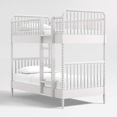 Jenny Lind White Wood Spindle Kids Twin Bunk Bed
