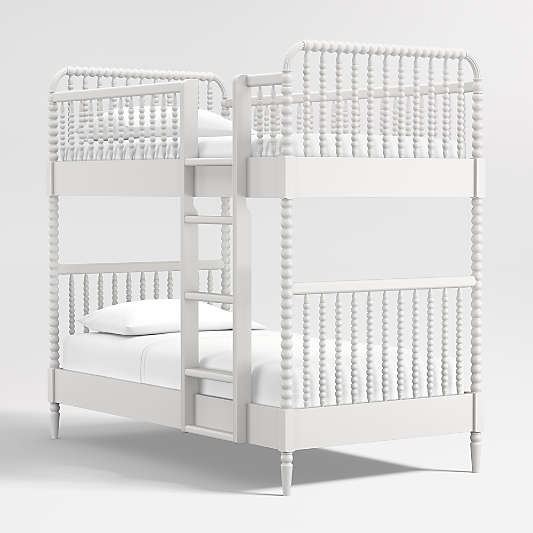 Jenny Lind White Wood Spindle Kids Twin Bunk Bed