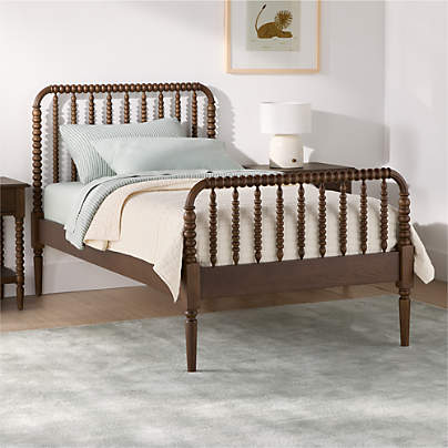 Jenny Lind Deep Brown Wood Spindle Kids Twin Bed