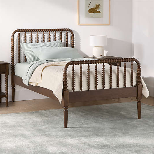 Jenny Lind Deep Brown Wood Spindle Kids Bed