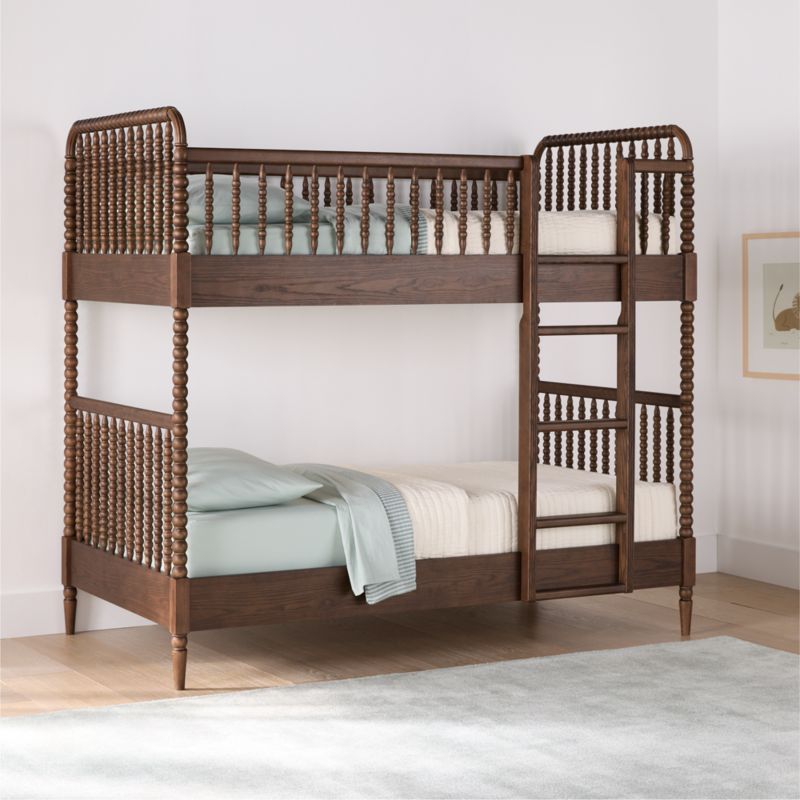 Jenny Lind Deep Brown Wood Spindle Kids Twin Bunk Bed - image 2 of 7