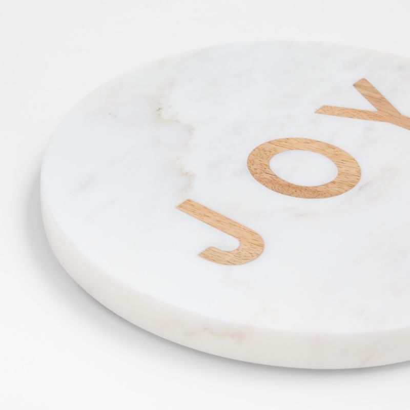 "JOY" Marble and Wood Trivet - image 1 of 2