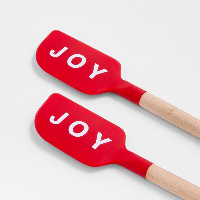 "JOY" Red Silicone and Wood Mini Spatulas, Set of 2 - image 1 of 2