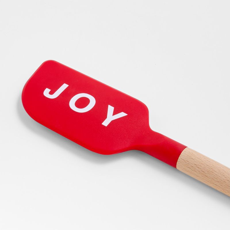 "JOY" Red Silicone and Wood Spatula - image 1 of 2