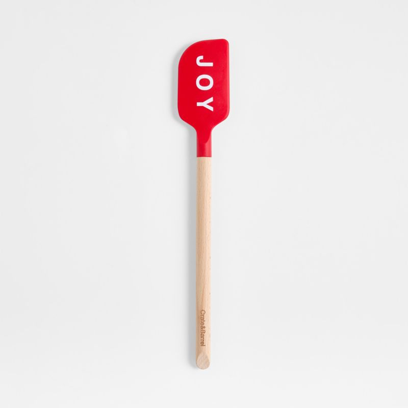 "JOY" Red Silicone and Wood Spatula - image 0 of 2