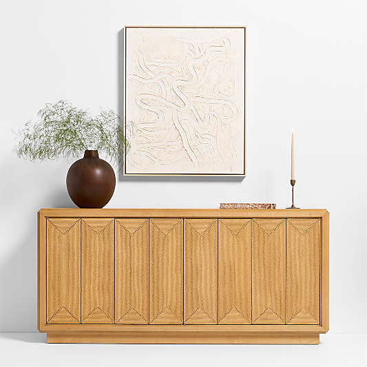 "Clear Conscience" by Joe Turner White Abstract Hand-Painted 70"x56" Framed Wall Art