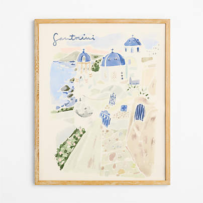 Santorini by Jimmy Thompson 26" x 32" Wall Art Print and Frame