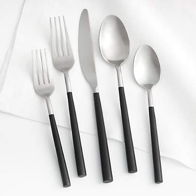 Jace 20-Piece Black Handle Flatware Set