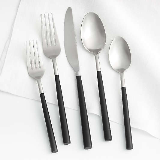 Jace 20-Piece Black Handle Flatware Set