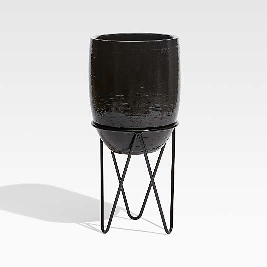 Jacinta Large Black Indoor/Outdoor Planter