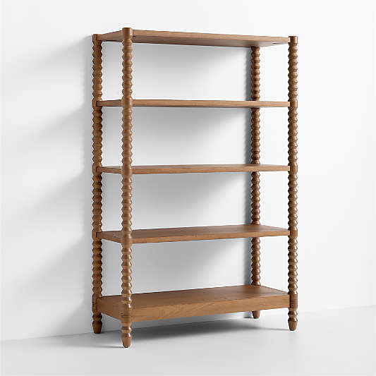 Jack 30" Hazelnut Ash Wood 4-Shelf Tall Kids Bookcase