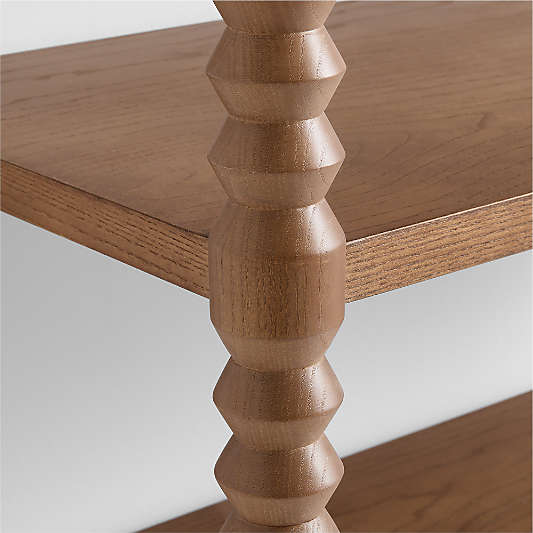 Jack 30" Hazelnut Ash Wood 4-Shelf Tall Kids Bookcase