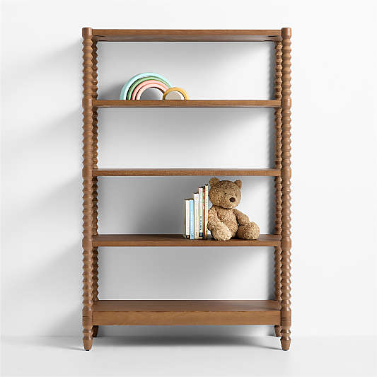 Jack 30" Hazelnut Ash Wood 4-Shelf Tall Kids Bookcase