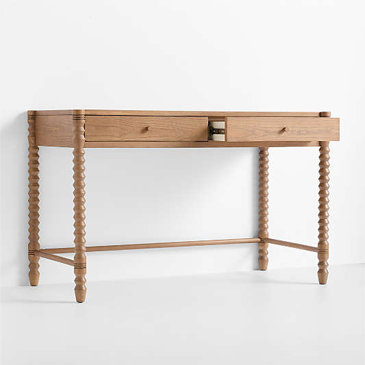 Jack Hazelnut Ash Wood Kids Desk with Drawer