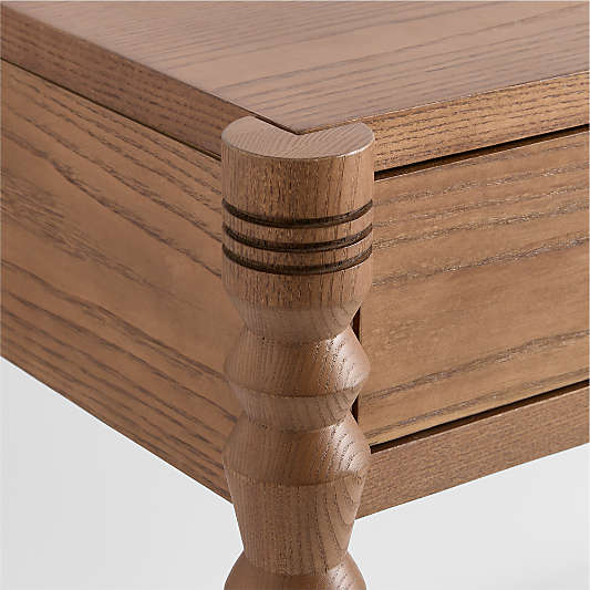 Jack Hazelnut Ash Wood Kids Desk with Drawer