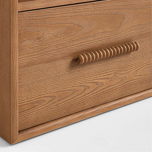 Jack 30" Hazelnut Ash Wood Modular Kids Bookcase with Drawer