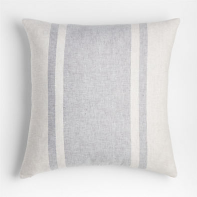 View Jackie 23"x23" Grey Linen Throw Pillow with Feather Insert by Leanne Ford details