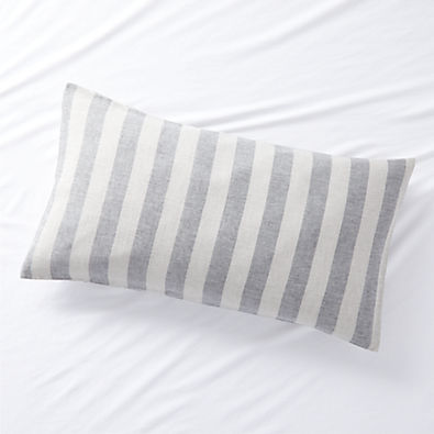 View Jackie Stripe Linen Grey King Sham by Leanne Ford details