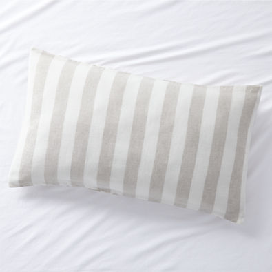 View Jackie Stripe Linen Natural King Sham by Leanne Ford details