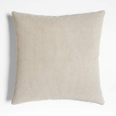 Jackson Taupe Basketweave Leather 23"x23" Throw Pillow Cover