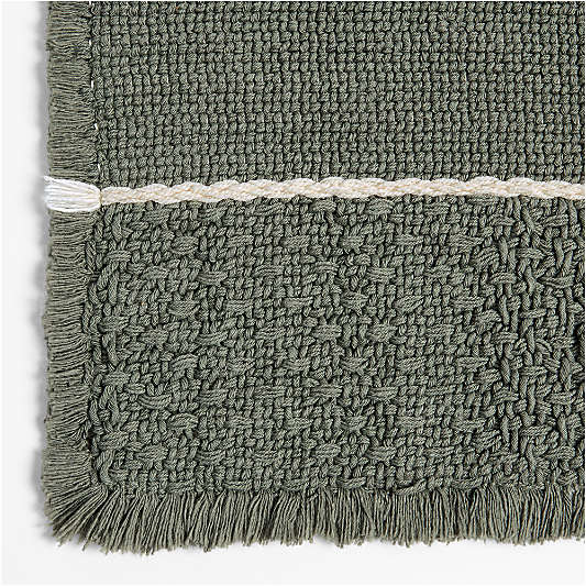 Jacquard Stripe Shadow Sage and Undyed Bath Mat 24"x36"