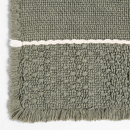 Jacquard Stripe Shadow Sage and Undyed Bath Mat 24"x36"