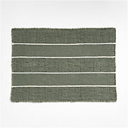 Jacquard Stripe Shadow Sage and Undyed Bath Mat 24"x36"